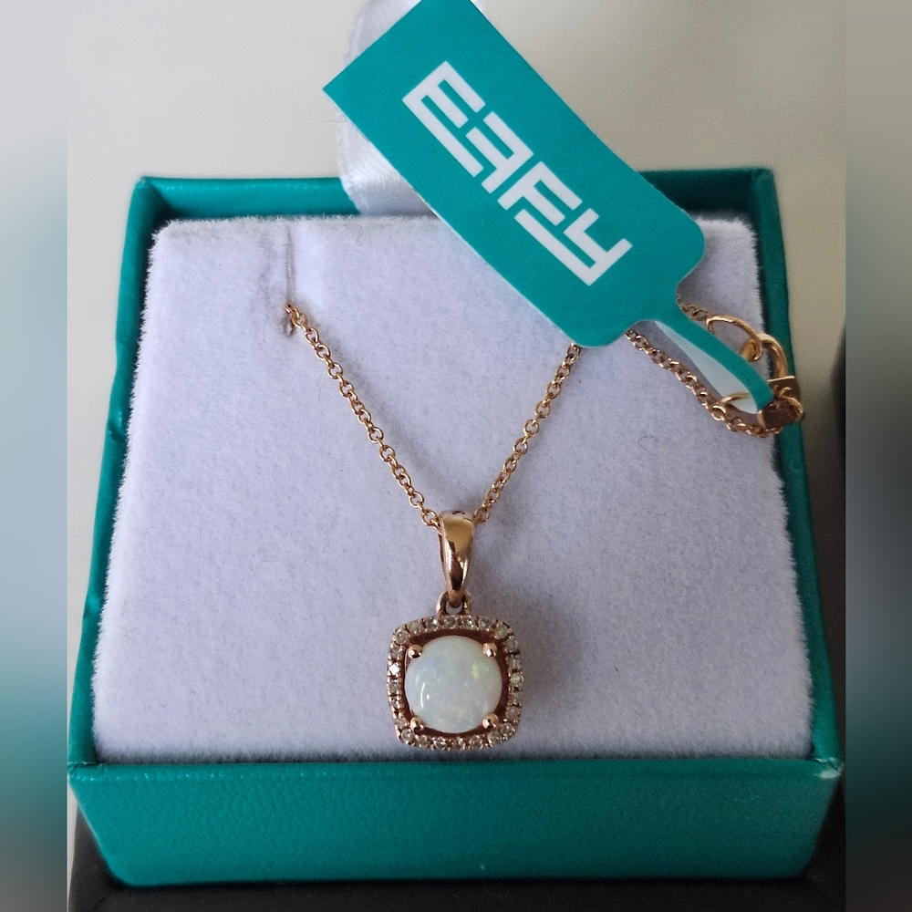 Effy Aurora 14K Rose Gold Opal and Diamond Pendant, 0.62 TCW